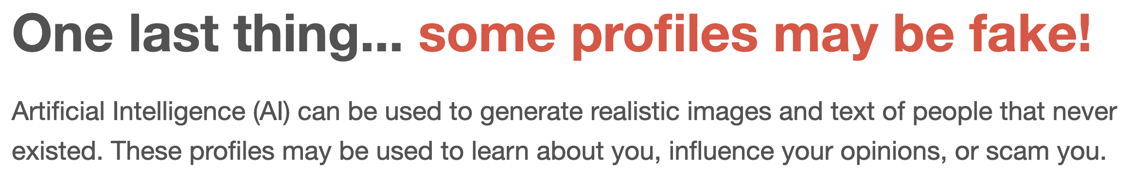 Soft prompt warning shown to participants